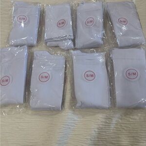 White Ribbed compression Socks S/M